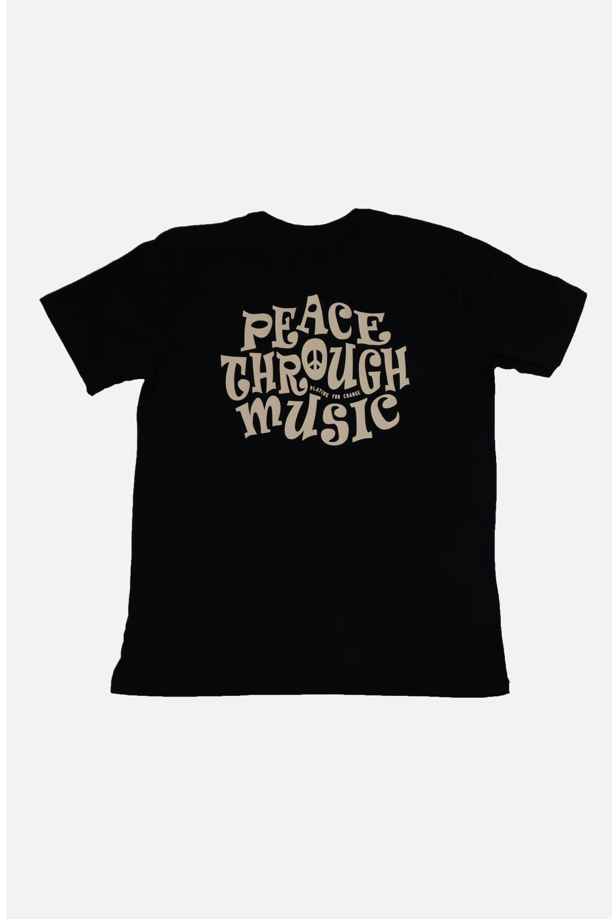 CAMISETA PEACE TROUGHT MUSIC PRETA